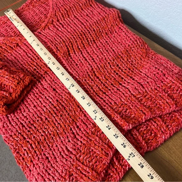 New Free People Women’s Sweater Georgia V-neck Tunic 2 Sleeve Size Small Red$148 - Picture 7 of 14